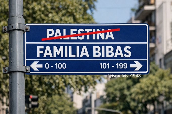 בינתיים בארגנטינה שמו של רחוב פלשתינה בבואנוס איירס ישונה לרחוב משפחת ביבאס