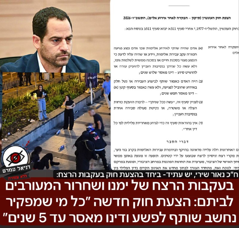 חוק חדש: "לא תעמוד על דם רעך" - עונש מאסר לעומדים מנגד במקרי אלימות
