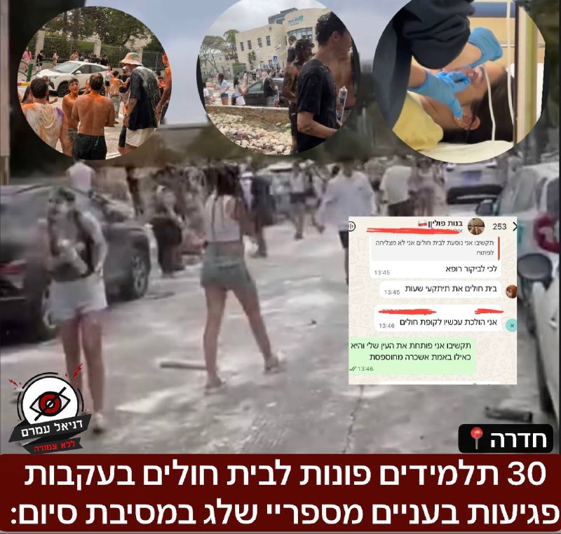 30 תלמידים פונו לבית חולים לאחר שנפגעו בעיניים בתרסיס שלג במסיבת סיום בחדרה