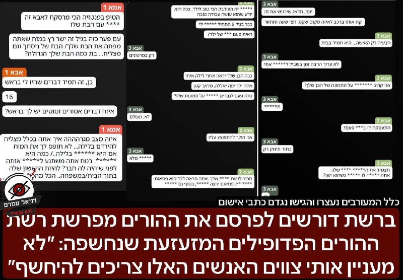 פרשת רשת הפדופיליה: דורשים לחשוף את ההורים הפוגעים - ״לא מעניין אותי צווים״