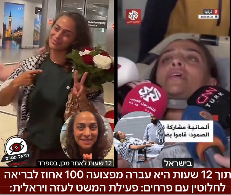 תוך 12 שעות: מפצועה 100% לבריאה לחלוטין עם פרחים - פעילת המשט לעזה ויראלית