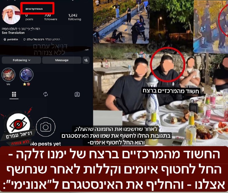 החשוד מהמרכזיים ברצח של ימנו זלקה - החל לחטוף איומים וקללות לאחר שנחשף אצלנו - והחליף את האינסטגרם ל״אנונימי״: לאחר החשיפה אצלנו בה תועד החשוד מהמרכזיים ברצח ימנו זלקה בפתח תקווה - עושה ״ישיבה״ עם חבר
