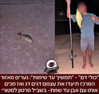 ״כולי דם״ - ״תמשיך עד שימות״: נערים תיעדו עצמם גורמים למותו של דג לצורך סרטון לסטורי